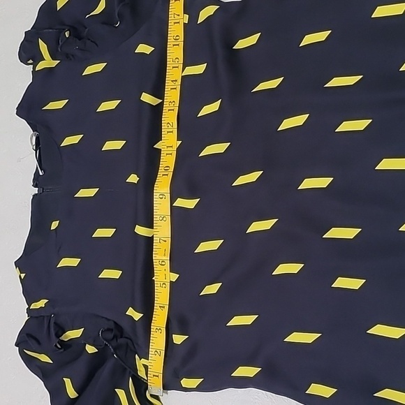 Alice +Olivia Ribbon Tape Black Neon Yellow Longsleeve Dress Size 6 - Picture 7 of 11